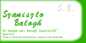 szaniszlo balogh business card